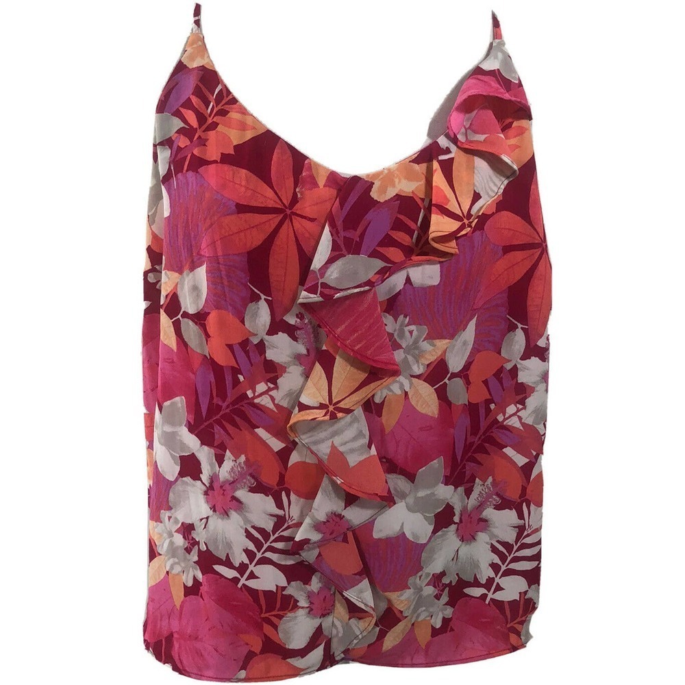 Simply Styled Women Sleeveless Floral Blouse Tank Top Shirt Size Large